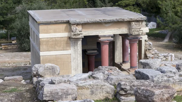 Pałacu w Knossos na Krecie, Grecja pałacu w knossos, jest największym b — Zdjęcie stockowe