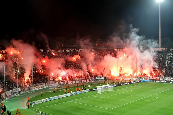PAOK rakip Olympiakos Yunan superleague maç — Stok fotoğraf