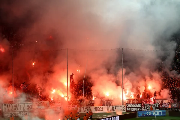 PAOK vs Olympiakos superleague Grecji mecz — Zdjęcie stockowe