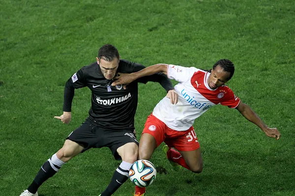 Paok vs olympiacos griechisches Superliga-Spiel — Stockfoto