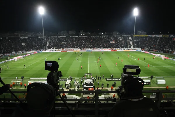 PAOK rakip Olympiakos Yunan superleague maç — Stok fotoğraf