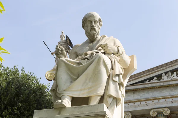 Yunanistan Atina Akademisi Platon heykeli — Stok fotoğraf
