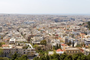  Atina panoramik manzarasını Acropolis, Yunanistan