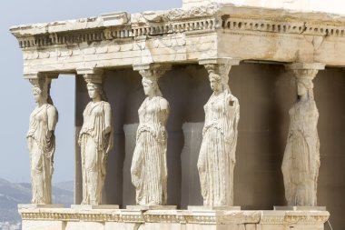 caryatides acropolis, Atina, Yunanistan, antik sundurma