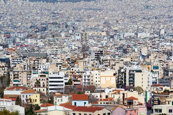 Vista panorámica de Atenas desde la Acrópolis, Grecia — Foto de Stock
