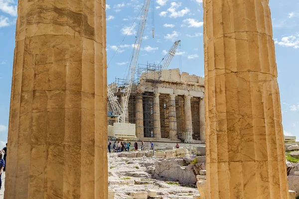 Templo antigo Partenon em Acrópole Atenas Grécia — Fotografia de Stock