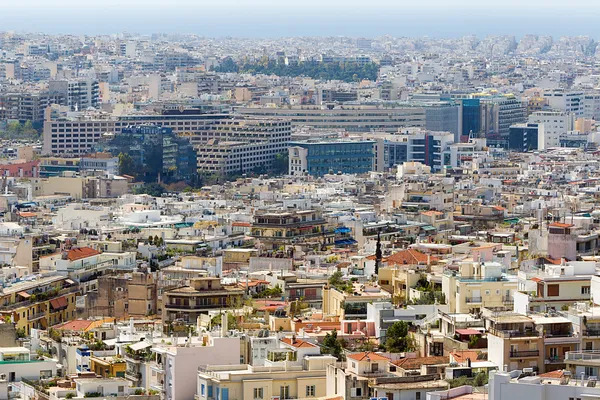 Panoramisch uitzicht van Athene vanaf de Akropolis, Griekenland — Stockfoto