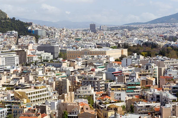 Panoramisch uitzicht van Athene vanaf de Akropolis, Griekenland — Stockfoto