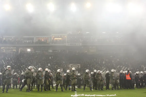 PAOK rakip Olympiakos Yunanistan Kupası — Stok fotoğraf