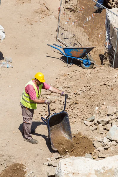 On ground works of Metro, in the center of Thessaloniki, on May — Stock Photo, Image