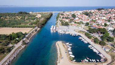 halkidiki, Korint colony, p bir antik kentinin Üstten Görünüm