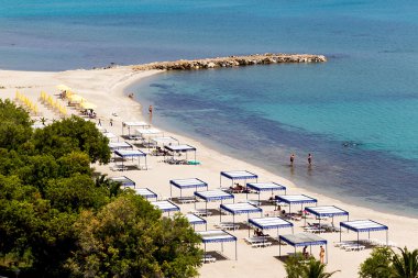 Kallithea sunny beach and summer resort at Kassandra of Halkidik clipart