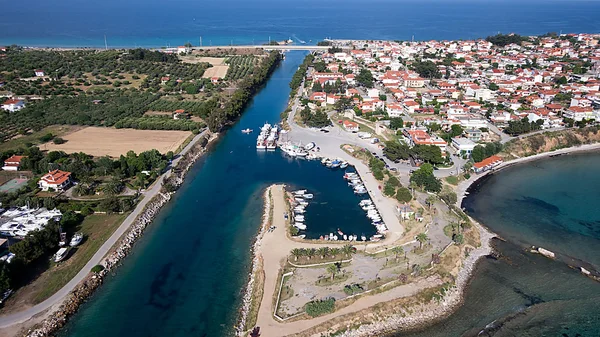 Ovansida av en forntida stad i halkidiki, en korinthiska kolonin, p — Stockfoto