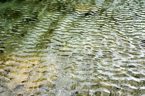 Zelené vody řeky voidomatis, která protéká epirus r — Stock fotografie
