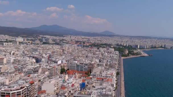 Widok Powietrza Miasto Saloniki Grecja — Wideo stockowe