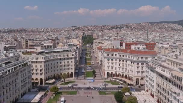 Салоники Греция Июля 2021 Года Вид Воздуха Площадь Аристотеля Салониках — стоковое видео