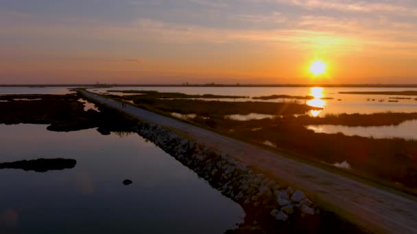 Fantastisk Solnedgång Lagunen Kalochori Thessaloniki Grekland Natur Landskap Bakgrund — Stockvideo