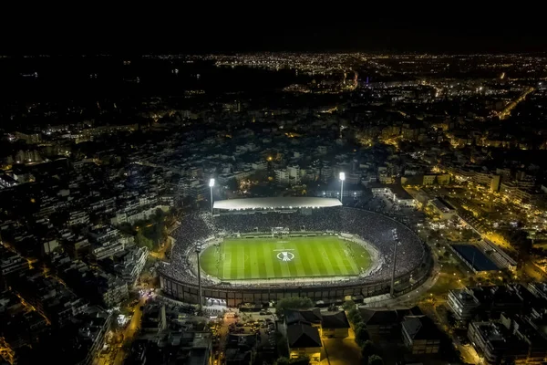 Thessaloniki Greece April 2022 Aerial Shoot Toumba Stadium Full Fans — Stockfoto