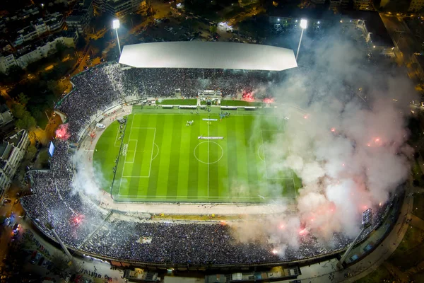 Soluň Řecko Dubna 2022 Letecké Focení Stadionu Toumba Plné Fanoušků — Stock fotografie