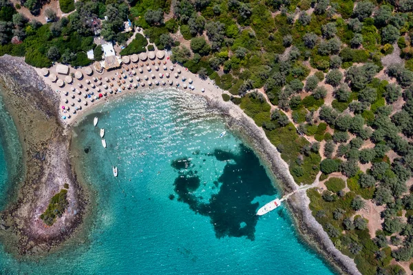 Aerial View Lichadonisia Which Island Popular Boat Trippers Greek Bahamas — Zdjęcie stockowe