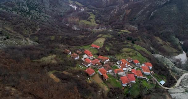 Pandangan Udara Kottani Sebuah Desa Muslim Prefektur Xanthi Yunani Dekat — Stok Video