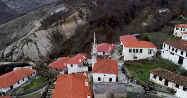 Luchtfoto Van Kottani Een Moslimdorp Prefectuur Xanthi Griekenland Bij Grieks — Stockvideo