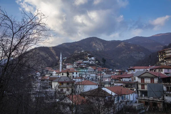 Thermes Ist Ein Gebirgiges Pomak Dorf Xanthi Der Griechisch Bulgarischen — Stockfoto