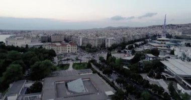 Selanik hava panoramik manzarası. Selanik, Yunanistan 'ın ikinci büyük kenti ve Yunanistan' ın Makedonya 'nın başkenti..