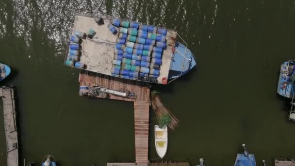Letecký Pohled Velmi Krásnou Rybářskou Osadu Chaty Chovatelů Slávek Ústí — Stock video