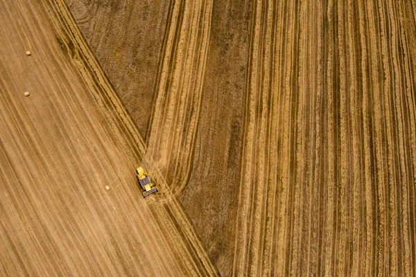Sklizňový Stroj Sklizeň Pšeničných Polí Kombinovat Těžební Stroj Zemědělství Těžba — Stock fotografie