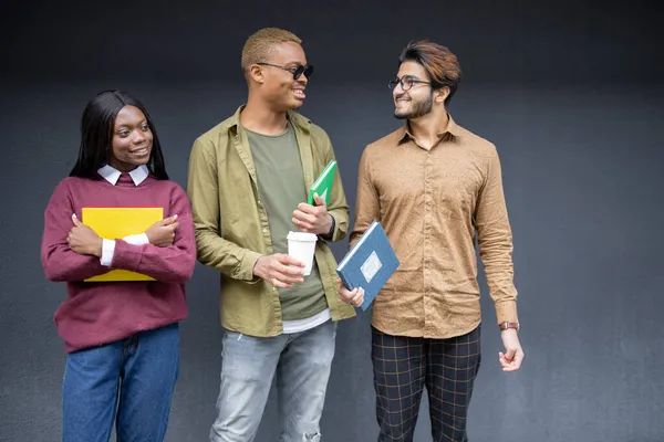 Multiracial students stand and look at camera — Stock Photo, Image