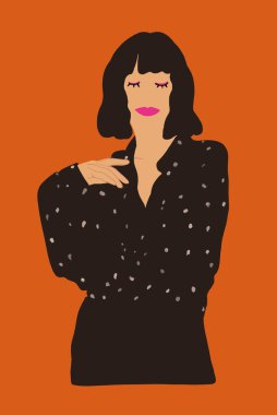 Arka planda şık bir kadın