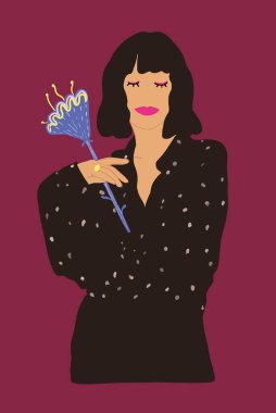 Arka planda şık bir kadın