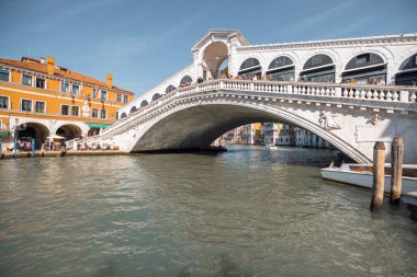 View on Grand canal and Rialto bridge in Venice, Italy
