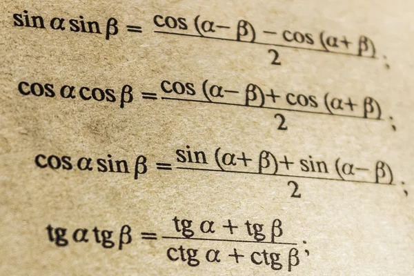 Trigonometric formulas — Stock Photo, Image