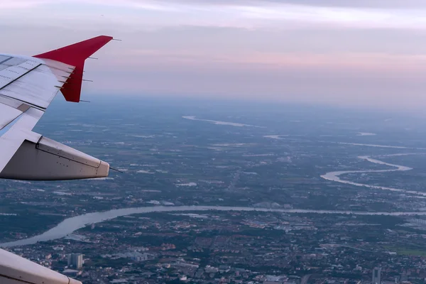 Vista aérea Mientras está en el avión — Foto de Stock