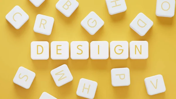 Design Word Concept Cube — Zdjęcie stockowe
