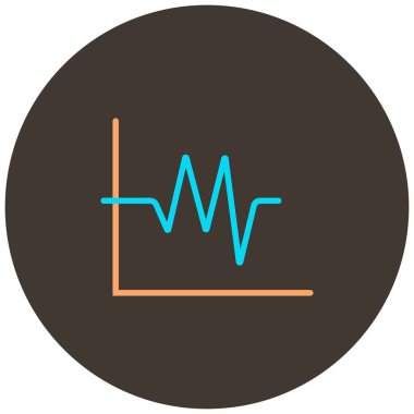 ses takibi koyu kahverengi yuvarlak arkaplanda iki renk simgesi çizgisi