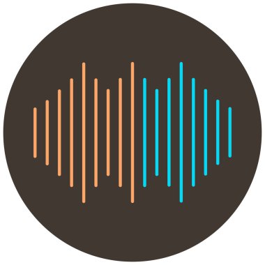 Koyu kahverengi yuvarlak arkaplanda iki renk simgesi çizgisi