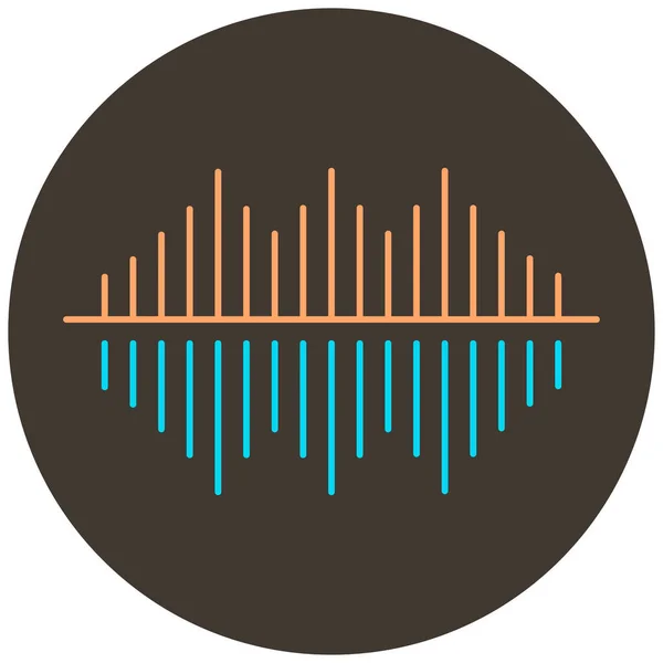 Equalizer Two Color Icon Outline Dark Brown Background — Image vectorielle