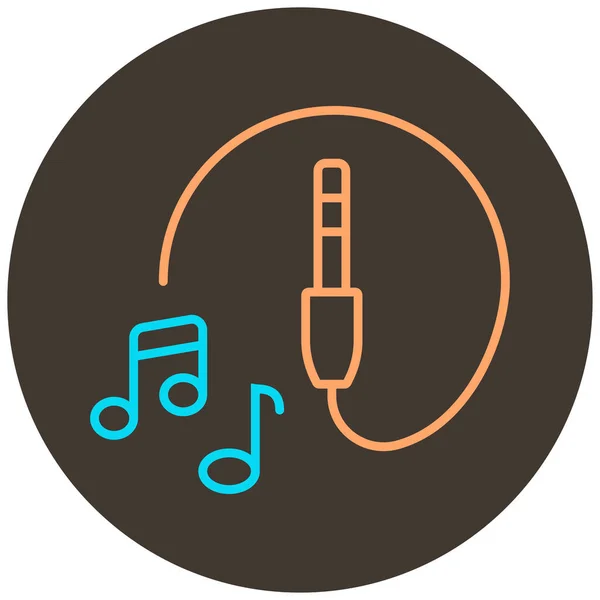Musical Plug Two Color Icon Outline Dark Brown Background — Image vectorielle