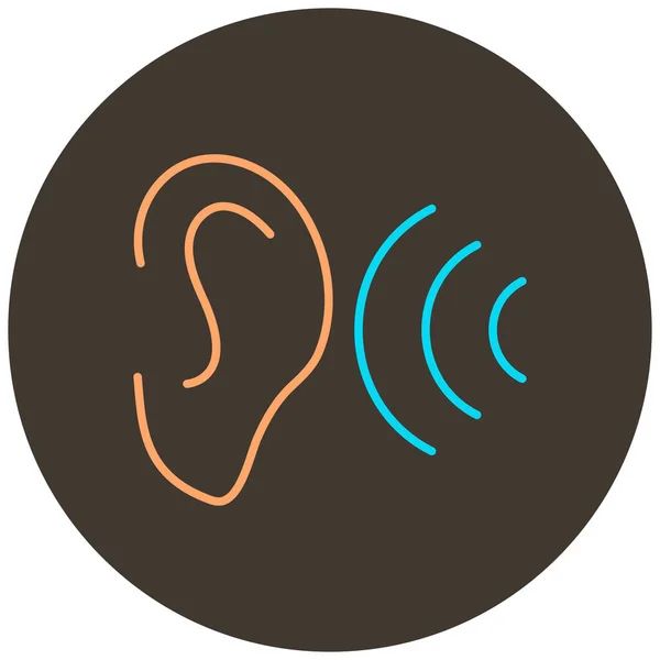 Listen Two Color Icon Outline Dark Brown Background — Image vectorielle