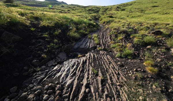 Sicilya-Paesaggi Etnei 'de Colata di lava solida sul vulcano Etna