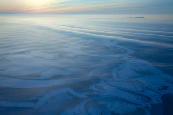 Aerial view of winter landscape — Stock Photo, Image