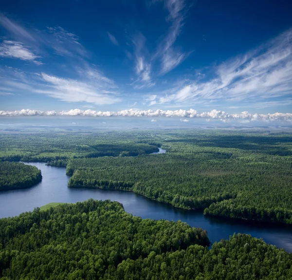 Aerial view the river — Stok Foto