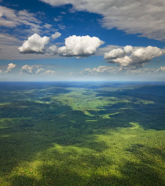 Vue de dessus des collines forestières — Photo