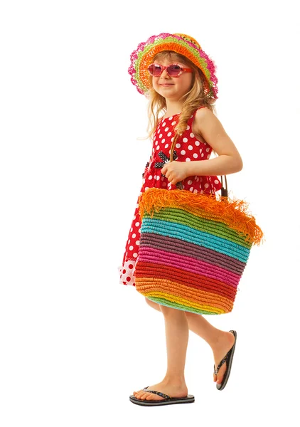 Little girl was dressed for summer walk — Stock Photo, Image