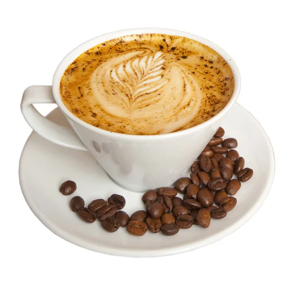Filiżankę kawy z wzorem na piance — Zdjęcie stockowe