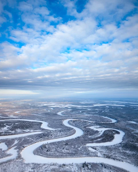 Rivière forestière en hiver — Photo