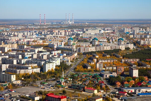 Luftbild von der Stadt surgut. — Stockfoto